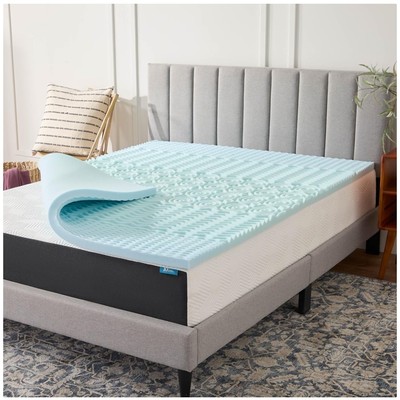 Full Size 2 Inch Cooling Gel Memory Foam Mattress Topper with 5 Comfort Zones