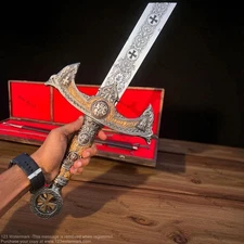 Royal Templar Knight Sword, Beautiful Medieval Premium Anduril w Scabbard GIFT