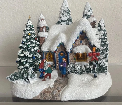 Thomas Kinkade 2015, "Country Christmas Homecoming", Lighted Figurine