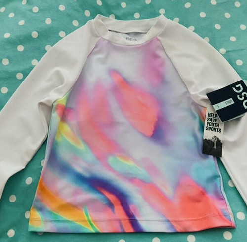 1 DSG Dick's Girl's Rashguard Top Size XS (4-6) NEW UPF 50+ Multicolor Abstract