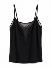 Victoria's Secret Black Women's Mesh Camisole Lace Trim Adjustable Straps M