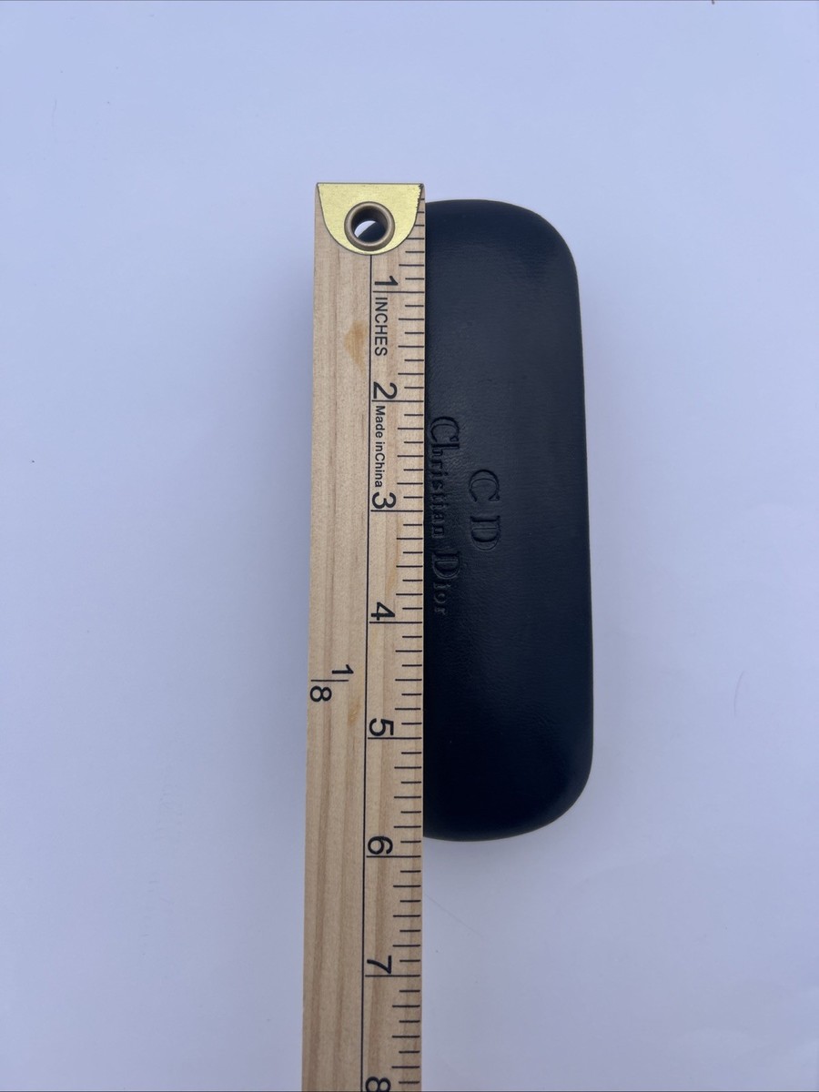 Christian Dior Vintage Hard Flip Top Leather Eyeglass Case Black