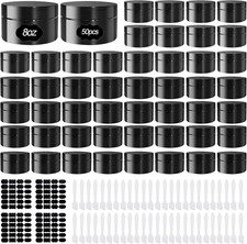 50 Pcs Plastic Jars with Lid 8 Oz Plastic Cosmetic Containers round Lotion Sampl