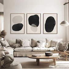 Hand-painted Oil Painting 3 Panel Creativity Wall Art Minimalism unframed #027