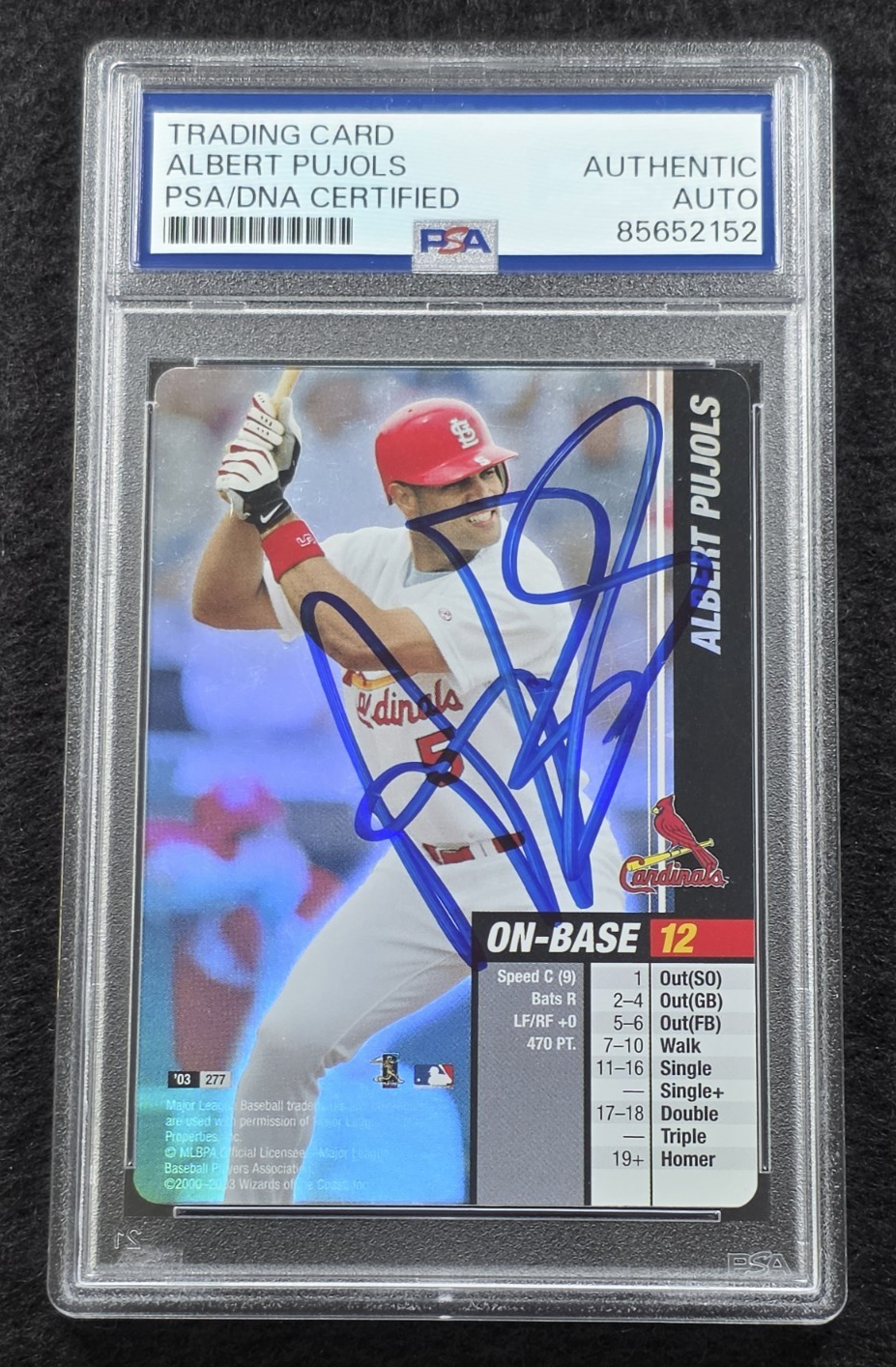 Albert Pujols Autographed Signed MLB Showdown Baseball Card-ST. LOUIS CARDINALS-PSA 
