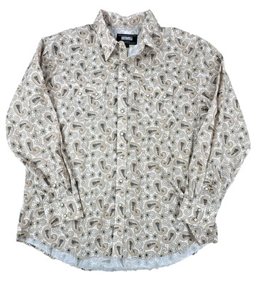 Rock & Roll Denim Men's Paisley Pearl Snap Western Shirt Size XXL Long Sleeve