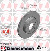 2X Bremsscheibe Coat Z Zimmermann 150.1288.20 FüR BMW E46 Z4 Z3 E85 E36 3Er 318