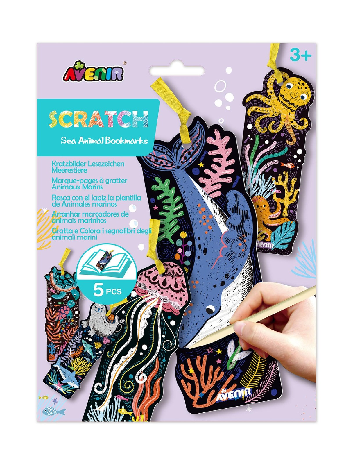 Scratch Art Kit Deurhangers - Dierenthema maak vijf deurhangers door het papier 3190₽