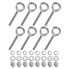 8-Sets Stainless Eyebolt M10x78mm Shoulder Lifting Eye Bolt with Nuts Washers