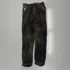 Vintage 60s Black Cotton Workwear Corduroy Pants 24x26 1960s True Vintage