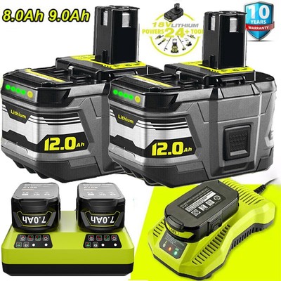 Für 18V Ryobi Akku 6,0AH 9,0AH Lithium One Plus RB18L50 RB18L40 P108 / Ladegerät