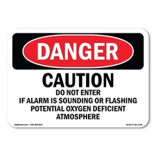 Caution Do Not Enter If Alarm Is Sounding ANSI Danger Sign Metal Plastic Decal