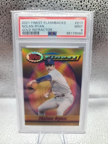 2021 Topps Finest Flashbacks Nolan Ryan Gold Refractor /50 PSA 9