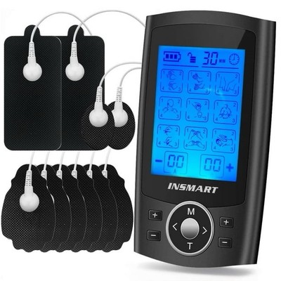 INSMART TENS Unit Rechargeable Muscle Stimulator EMS Dual Channel