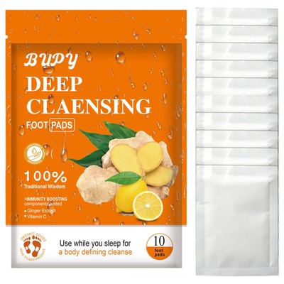 10PCS Ginger Foot Pads Detox Foot Pads Patches Body Toxins Feet Cleaning Deep