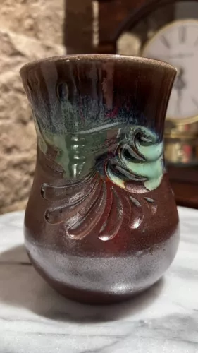 Vintage handmade Art Pottery mug with handle Pottery -signed by the artist