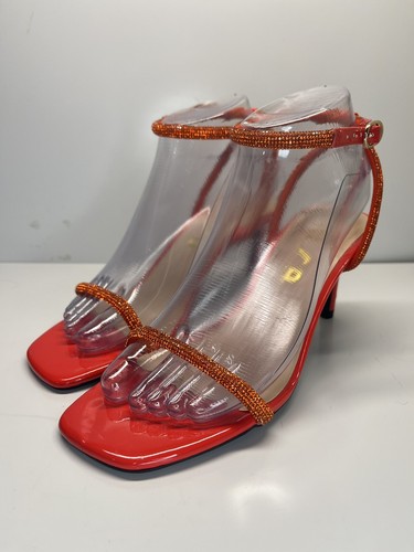 Unisa Women's Unglyn Rhinestone Ankle Strap Sandal in Red Sz 7 - Picture 3 of 12