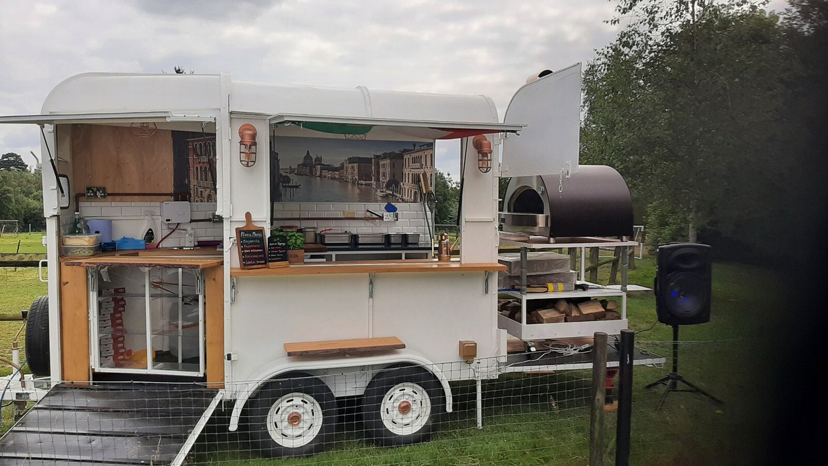 Food trailer van pizza oven mobile catering events trailer
