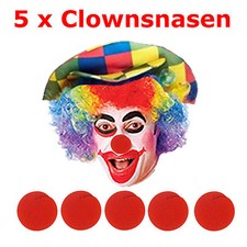 4 Rote Schaumstoff Clowns Nasen 5,5cm Scherzartikel