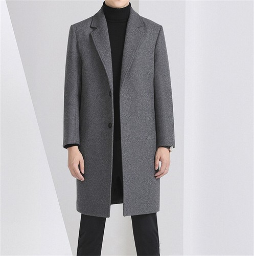 Men New Woolen Coat Casual Fashion Autumn and Winter Long Suit Collar Jacket - 第 7/16 張圖片