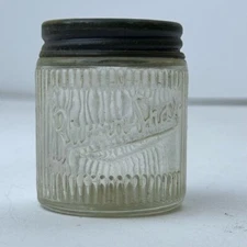 Vintage Burma-Shave Glass Jar Bottle for Used Blades or Coin Bank 2 1/8"