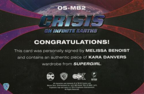 Tarjeta de autógrafo de gran tamaño de Melissa Benoist de Crisis en Tierras Infinitas #28/30 - Imagen 2 de 2