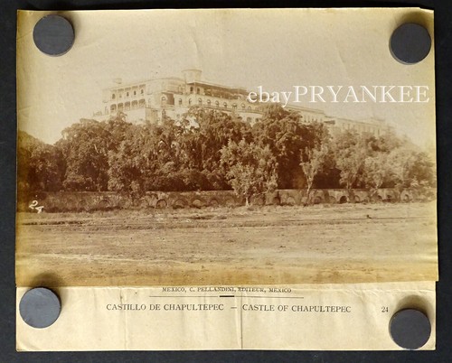 1880's Original ABEL BRIQUET Antique Albumen Photo CHAPULTUPEC CASTLE #24 - Picture 2 of 2