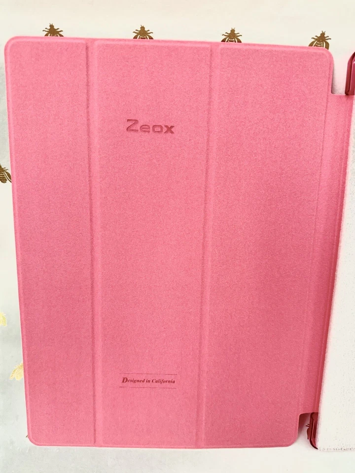 Zeox iPad Pro 12.9” Slim Case NEW Fun Hot Coral Pink Smart Wake & Sleep Feature - Image 3 of 4