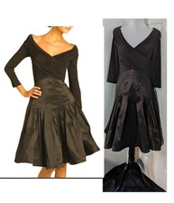 Tadashi Collection Dress Size 10 Mocha Cocktail Taffeta Fit&Flare