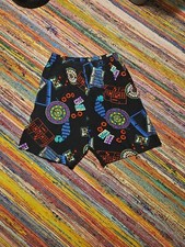 Vintage 80s 90s Made In USA Silky Casino Print Above The Knee Shorts Men’s S