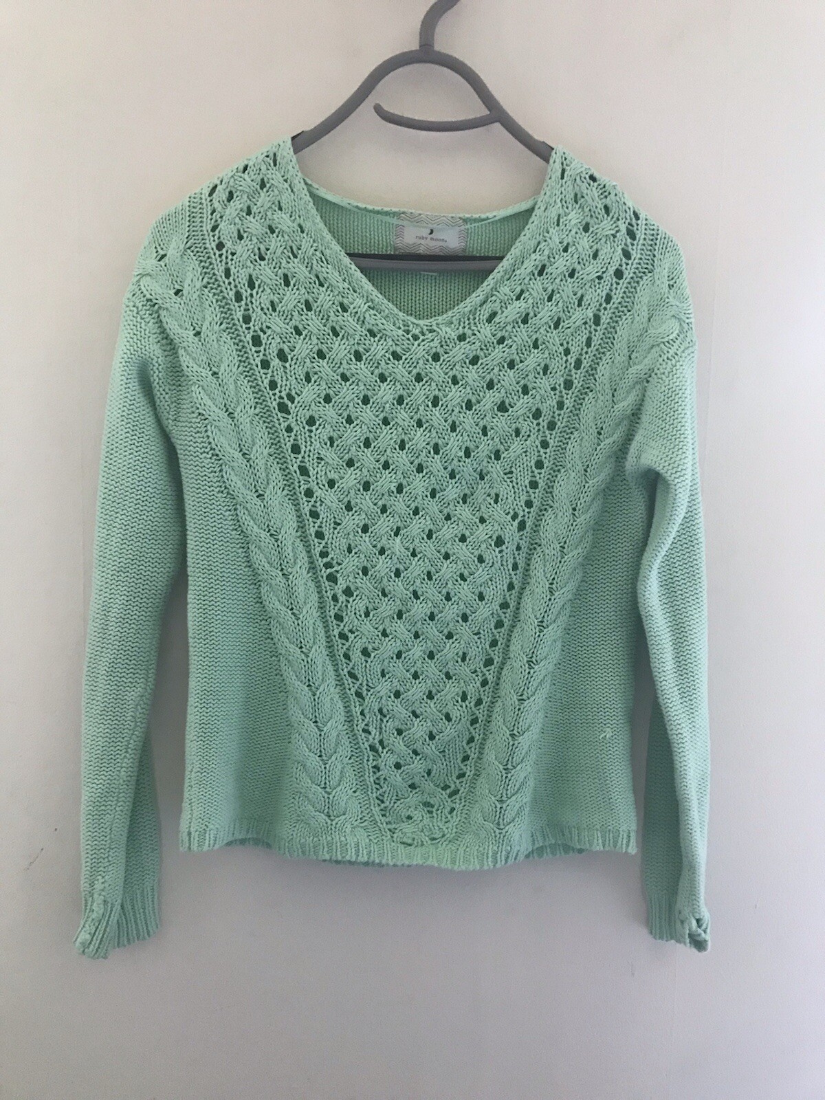 ruby moon small mint green knit pullover long sle… - image 1
