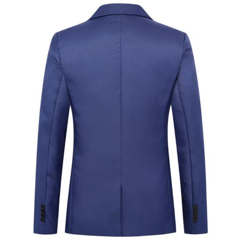 Men's Lapel Blazer Jacket One Button Suit Solid Long sleeve New Coats Fashion - Picture 16 of 25