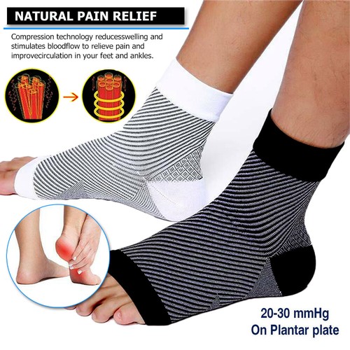 Compression Socks Sleeve Ankle Arch Support Plantar Fasciitis Heel Foot Pain US - Picture 5 of 16