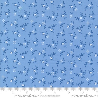 Cali Co Vine and Bud Small Sky Blue Corey Yoder for Moda 1/2 Yard