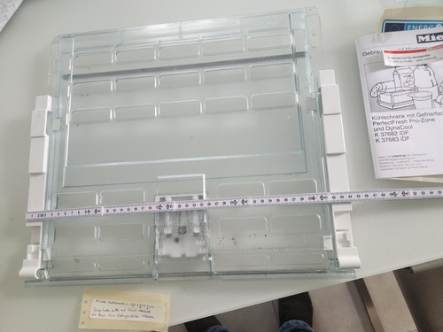 1  Miele flache Boden Schublade Einschubboden Ersatzteil Kühlschrank  Scharnier