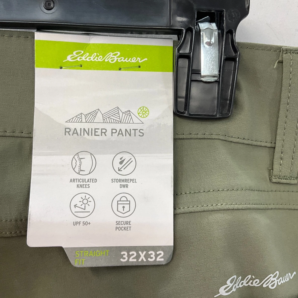 Eddie Bauer Rainier Pants Mens Size 32X32 Green Straight Fit