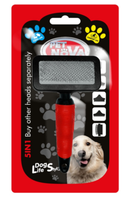 Hunde Stahl BüRste M 18Cm X 10Cm Entfernt Unterwolle + Haare Rot-Schwarz Hund