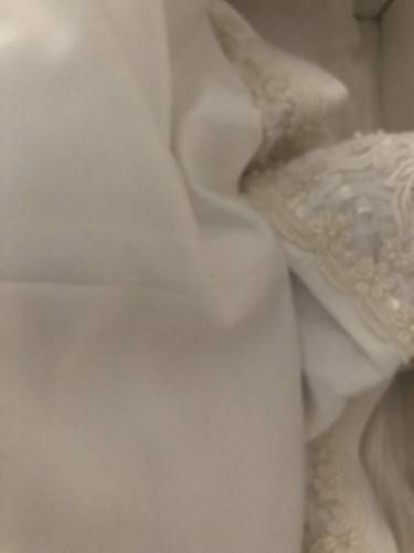 Davids Bridal Wedding Dress Oleg Cassini Size 10 Beads design strapless *as is* - Picture 8 of 16