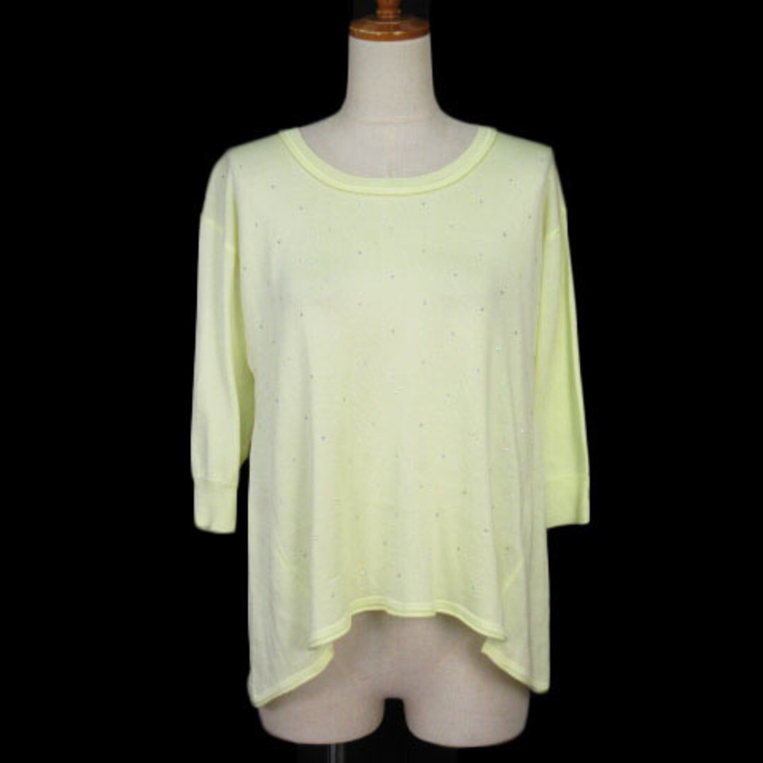 Index Cut & Sewn Knit Rhinestone Sheer 3 4 Sleeve M Used Index Cut & Sewn Knit Rhinestone Sheer 3 4 Sleeve M Used