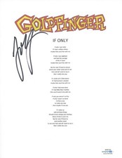John Feldmann Signed Autographed Goldfinger If Only Song Lyric Sheet ACOA COA