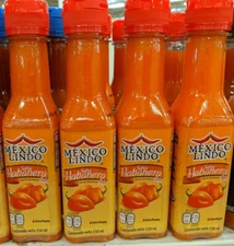 X4 LOT CHILE HABANERO ,SALSA  HOT RED SAUCE MEXICO LINDO CHILLI PEPPER