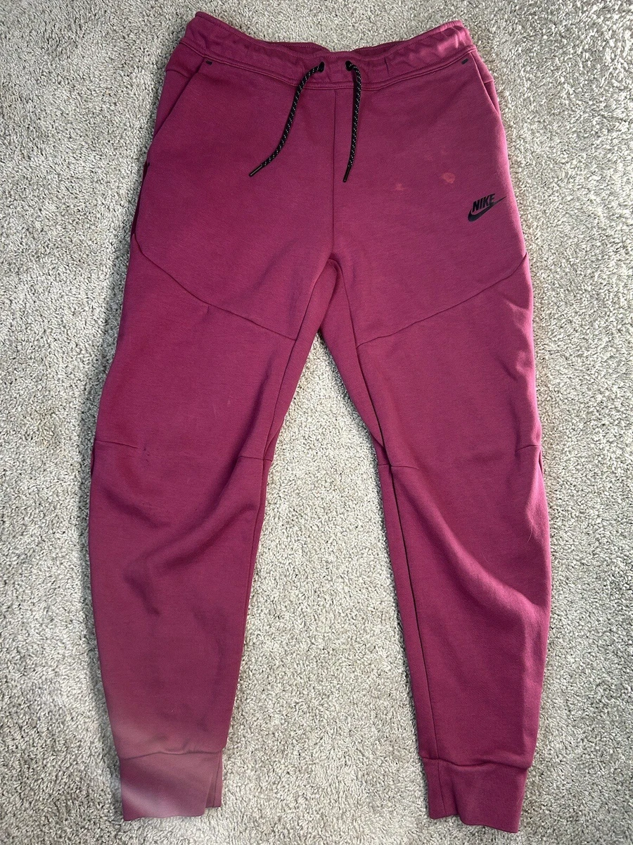 Nike Sportswear Tech Fleece Men s Size Med Maroon Black Jogger Sweat Pants