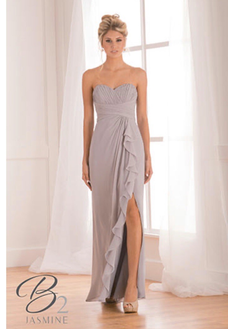 New Jasmine B2 B173004 Graphite Bridesmaid Prom Party Dress Size