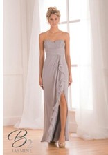 New Jasmine B2 B173004 Graphite Bridesmaid Prom Party Dress Size 12