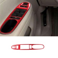 Para Chevrolet COBALT Tipo A 2005-2010 Rojo Fibra de Carbono Ventana Botón Marco Borde