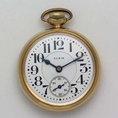 Elgin Father Time Grade 454 Model 15 Railroad Grade 16 Size Pocket Watch ca 1920