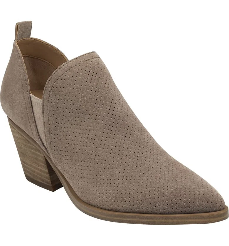 Marc Fisher LTD Dalar Tan Genuine Suede Leather Chelsea Bootie