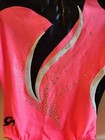 NWT GK Elite Coral Pink/Black Rhinestone Gymnastics Competition Leotard AXS — photo 4