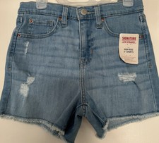 Signature By Levi Strauss  Co. Girls High-Rise 3  Shorts - Sz: 12 24in Waist 