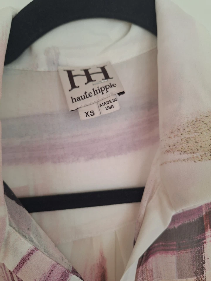 Vestido túnica seda manga larga alto hippie talla XS Foto 2 de 4